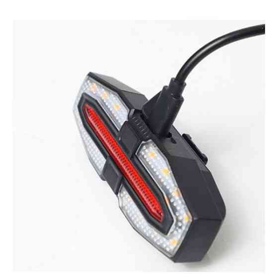 Велофонарь Waterproof LY-5510 Red+Yellow Type-C Li-Ion с указанием поворотов Бровары