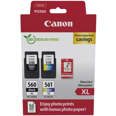 Картридж Canon PG-560/CL-561 XL BK+Color + Photo Paper, Value Pack (3712C008) Винница - изображение 1