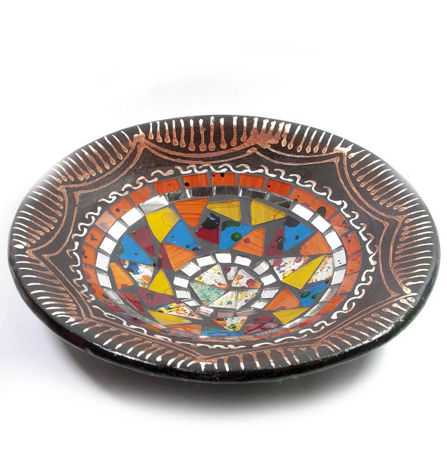 Тарелка декоративная глиняная с мозаикой Киев - изображение 1
