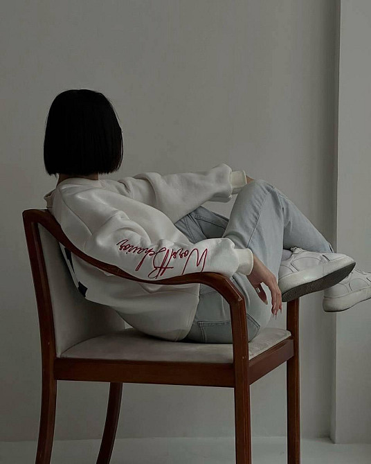 Женский теплый оверсайз свитшот турецкая трехнить «пенье» на флисе Одесса - изображение 7