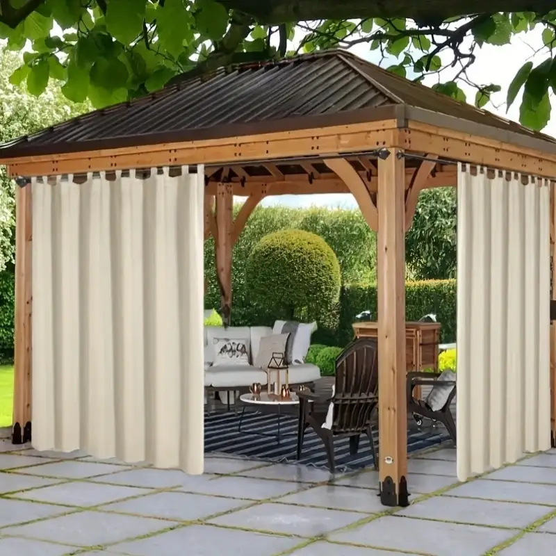 Штора уличная водонепроницаемая для беседки (2.2 х 1.45 м) Бежевый Киев - изображение 5