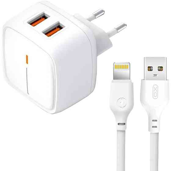 Мережевий зарядний пристрій XO L61 2USB 12W + кабель Lightning White Рівне