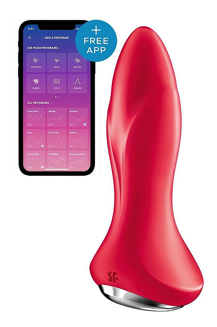 Анальна смарт-вібропробка із перлинним масажем Satisfyer Rotator Plug 1+ Red Sex Aura Київ - фото 1