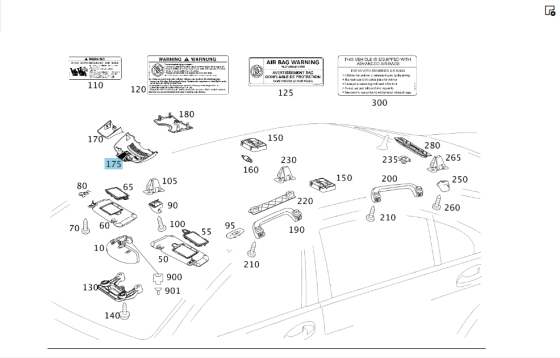 Mercedes-Benz  A2218211336 9051 Кришка камери на лобовому склі чорна S-class short W221 S-class long V221 Одеса