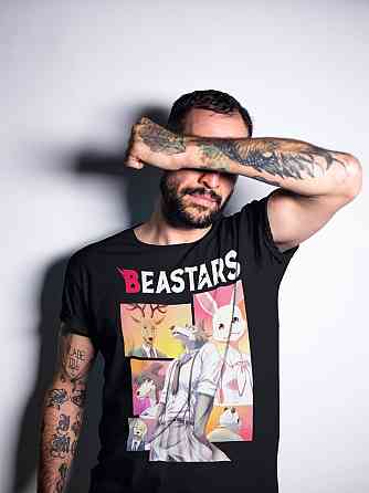 Футболка для хлопчика з аніме принтом Беастарс Легосхі Беастарс Гірл оверсайз (зріст від 165 до 180) Чорний AnimeJ0214m Дніпро