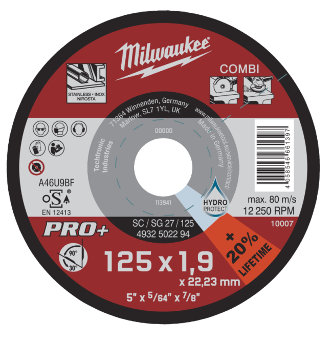 Диск універсальний (різання/зачистка по металу) MILWAUKEE, SC/SG 27/125x1.9мм Одеса - фото 1