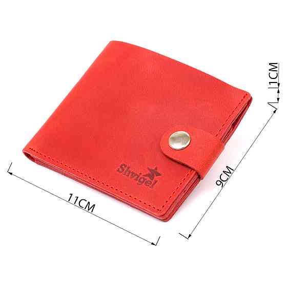 Женское винтажное кожаное портмоне Shvigel 16434 Красный Киев