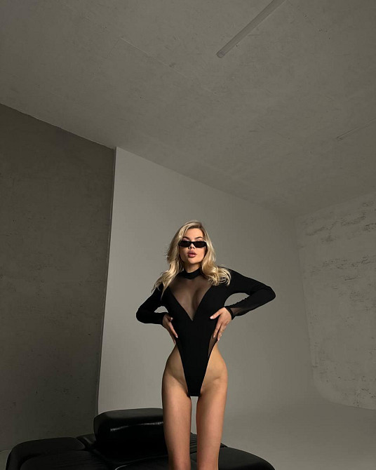 Женский стильный привлекательный боди креп дайвинг + сетка 42/44 Одесса - изображение 7