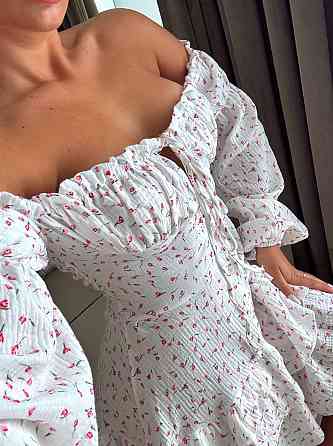 Жіноче романтичне мініплаття у квітковий принт муслін 100% бавовна 46/48 Одеса