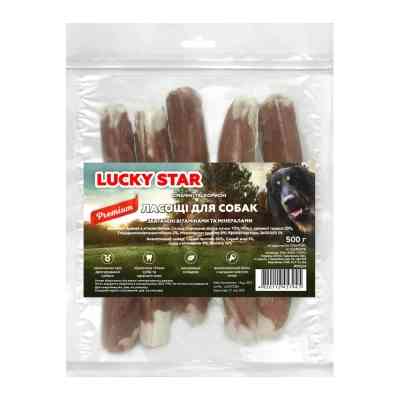 Ласощі для собак Lucky Star великий брикет з м`ясом качки 24-25 см 500 г (4820112457945) Вінниця
