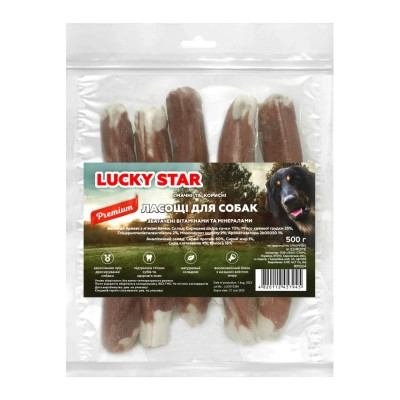 Лакомство для собак Lucky Star большой брикет с мясом утки 24-25 см 500 г (4820112457945) Винница - изображение 2