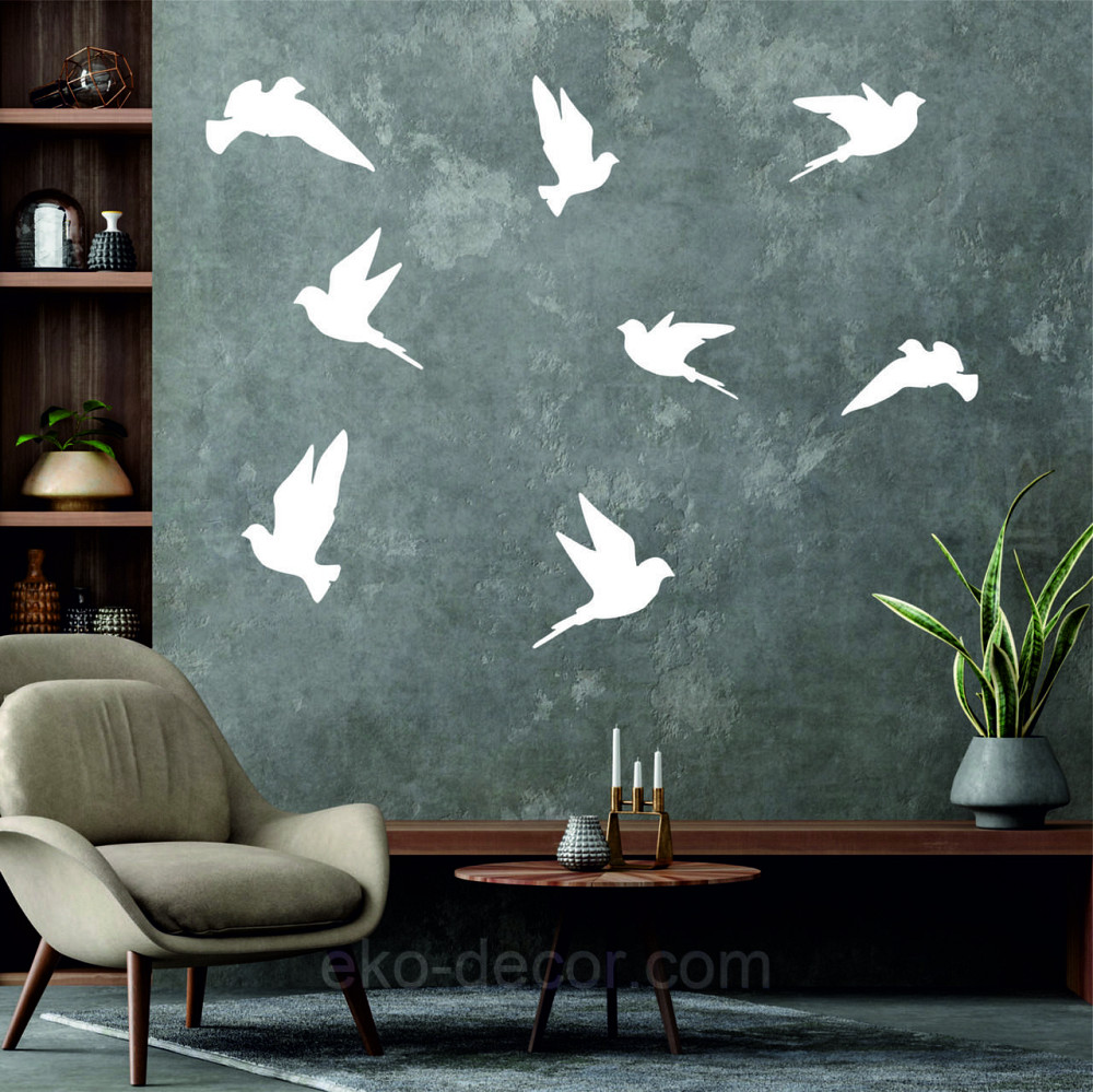 Декоративне настінне Панно «Пташка» Декор на стіну(ціна за 1шт) 20*14 см, Білий Київ - фото 8