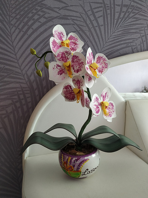 Світильник-нічник "Біло-бузкова орхідея" Дніпро - фото 4