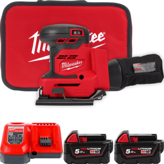 Машина шліфувальна вібраційна акумуляторна MILWAUKEE, M18 BQSS-502B (+зар.пр., 2 акум.Х5Аг, сумка) Одеса