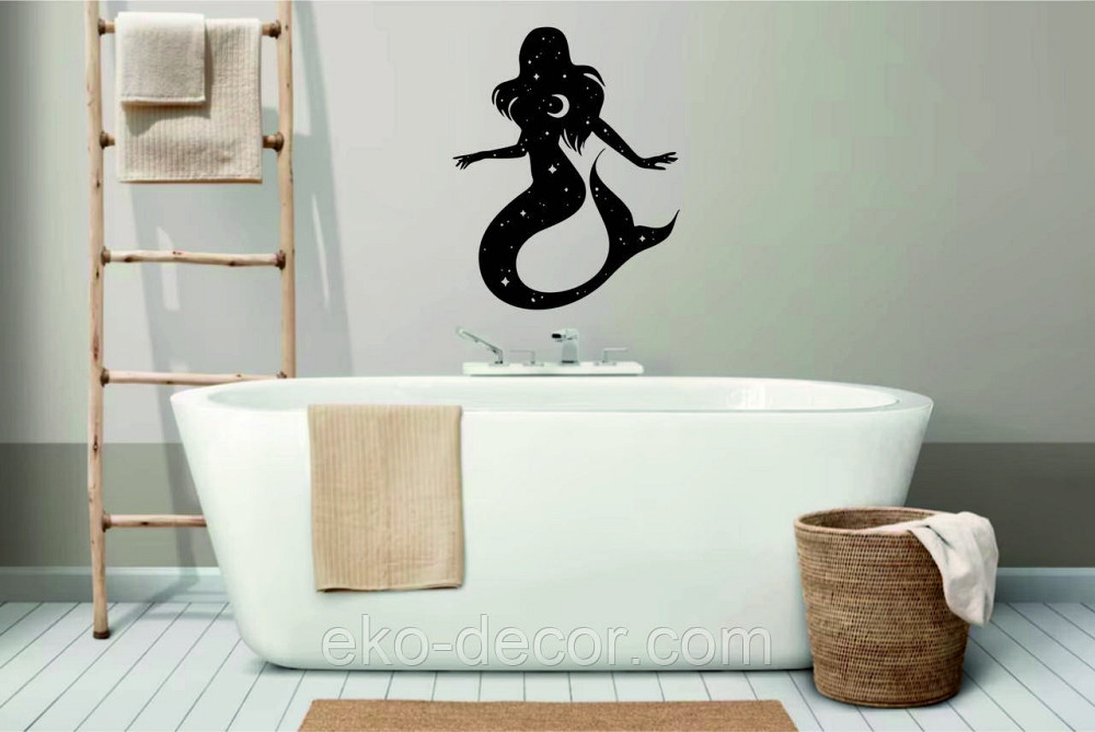 Декоративное настенное 3D Панно «Русалочка» Декор на стену с объемом 90*72 см, Черный Киев - изображение 6