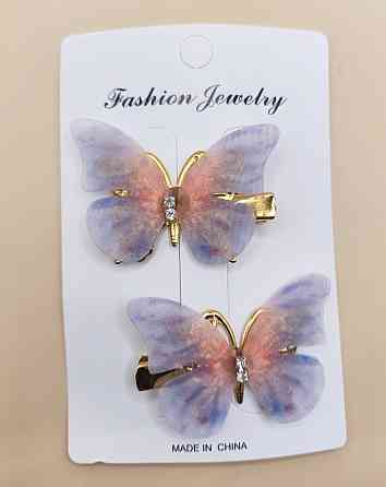 Комплект шпильок "Метелики" 2 шт. Фіолетовий Сміла