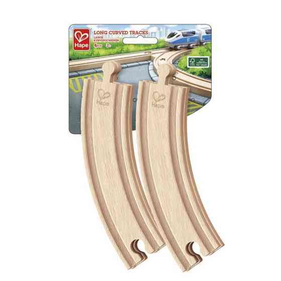 Набір для залізниці Hape довгі вигнуті рейки 4 шт. (E3777) Харків