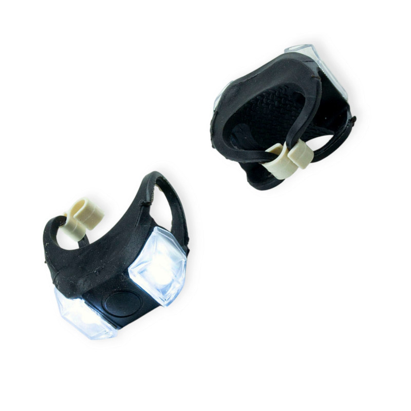 Велогабарити біле світло, 3 режими, силіконові, 2шт (чорний корпус) діодні, Мукачево - фото 1