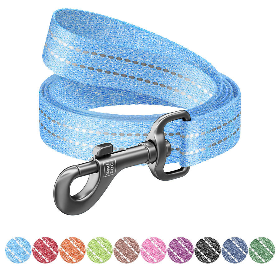 Повідець для собак із відновленої бавовни WAUDOG Re-cotton, світловідбиваючий, Ш 15 мм, Дов 200 Коломыя - изображение 1