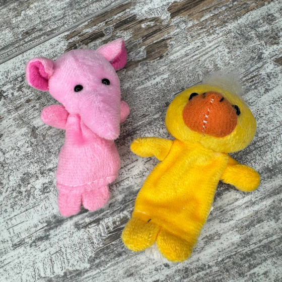 Мягкие игрушки на палец 10 шт, животные для кукольного театра, пальчиковый набор Киев