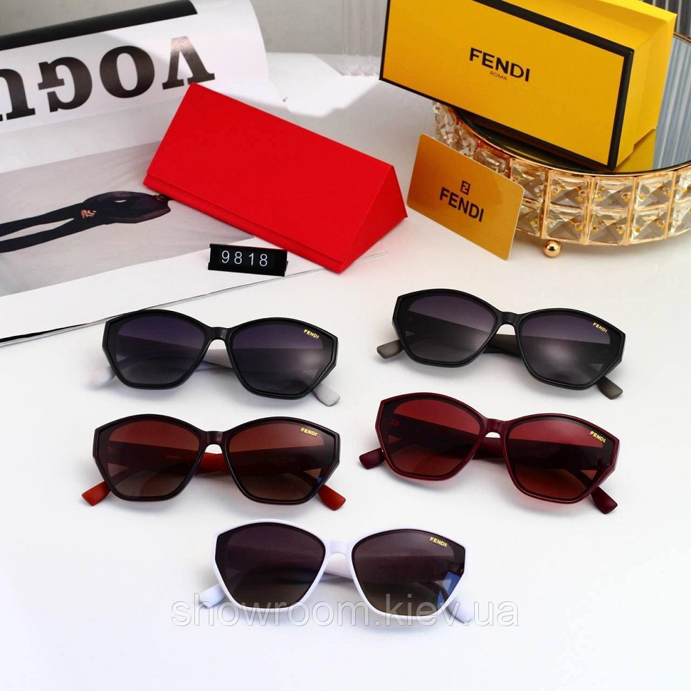 Жіночі сонцезахисні окуляри з поляризацією Fendi (8817) black Київ - фото 5