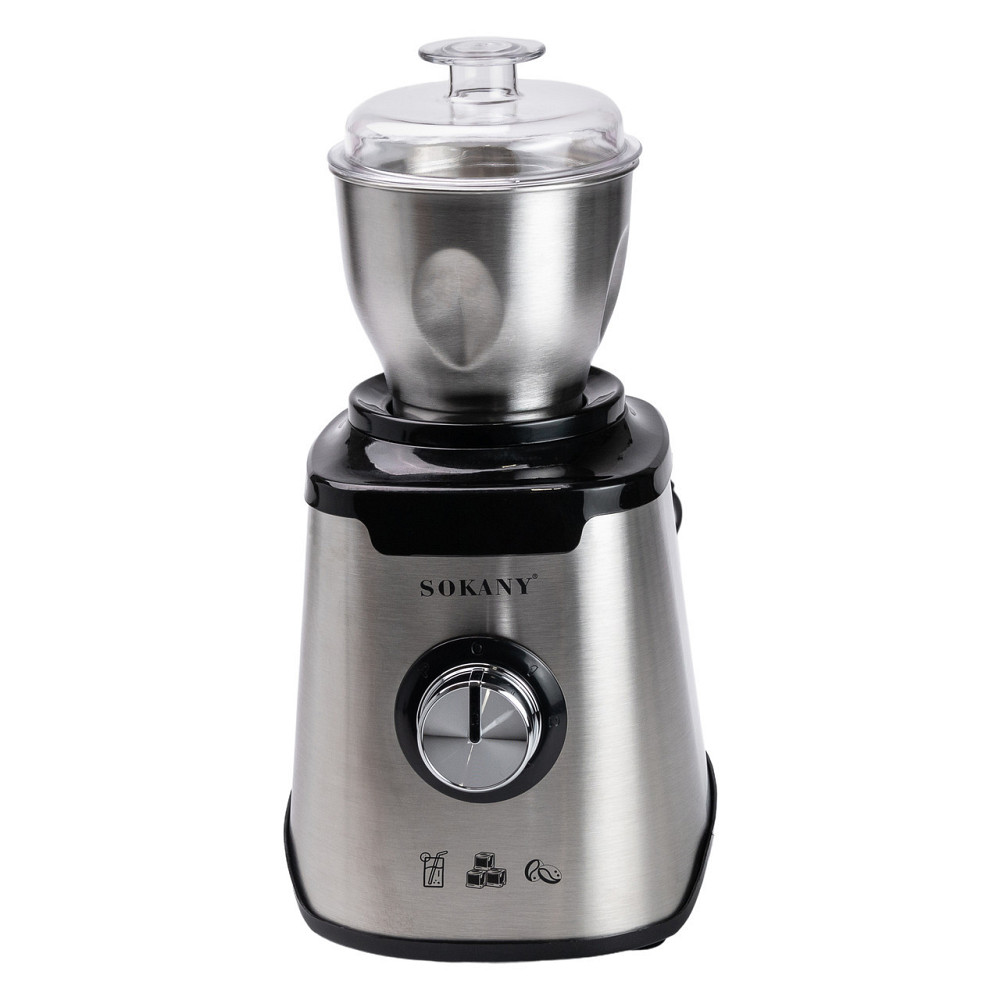 Блендер с чашей 1.5 литра для коктейлей и смузи портативный 2 режима скорости с кофемолкой 1000 Вт Sokany SK-187 Киев - изображение 4