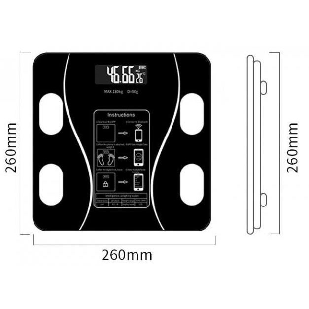 Ваги з додатком на андроїд, Ваги для діагностики здоров'я, Підлогові смарт-ваги з додатком на телефон TB-50 Львів - фото 2