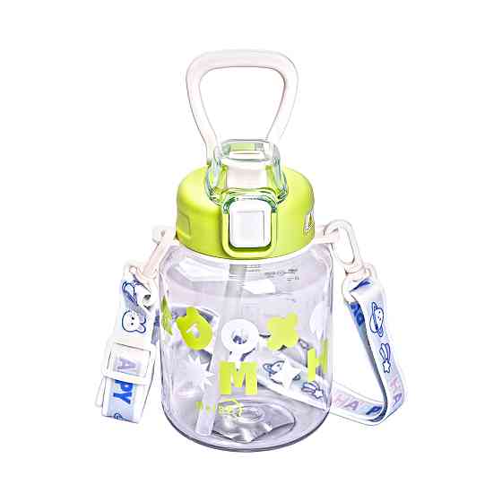 Yiwu Пляшка для води Gucgres дитяча 650 мл на ремінці зелена HP-14-43GR Київ