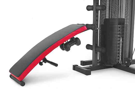 Силова багатофункціональна фітнес-станція HS-1054K з партою Скотта стек на 72 кг, боксерська груша, лавка, парта скота, бруси Київ