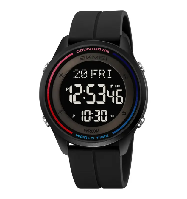 Годинник чоловічий наручний спортивний Skmei 2412 силіконовий з магнітною застібкою (Чорний) Вінниця - фото 1
