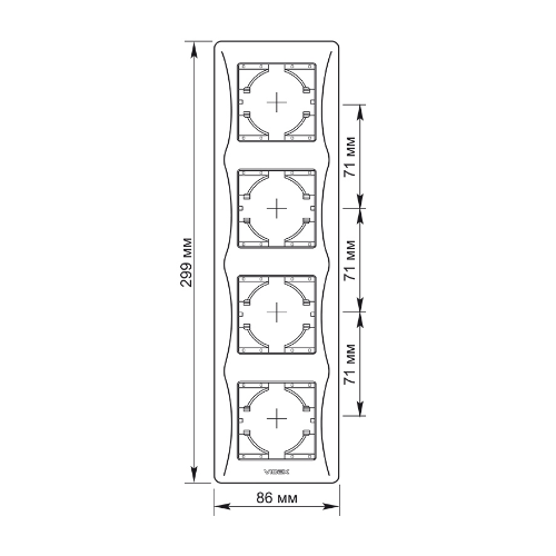 BINERA срібний шовк Рамка вертикальна 4-а Videx Житомир - фото 3