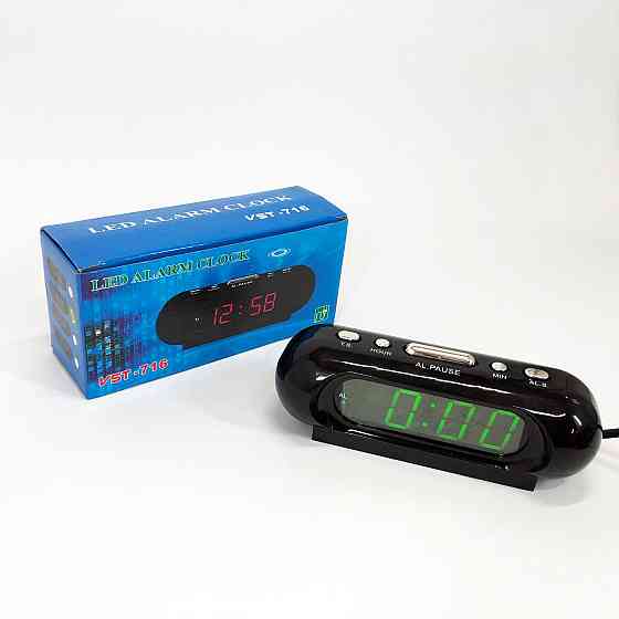 Настільний годинник led на батарейках VST-716-2, Настільний годинник з NL-168 автоматичною підсвіткою Київ