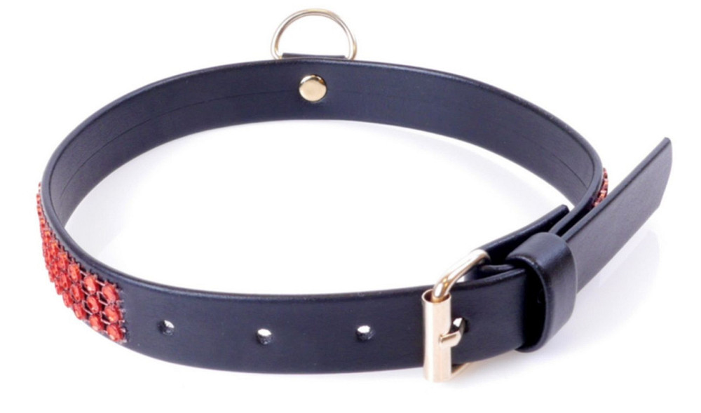 Ошейник из искуственной кожи с кристаллами Fetish Boss Series - Collar with crystals Red, BS3300108 Sex Aura Киев - изображение 3