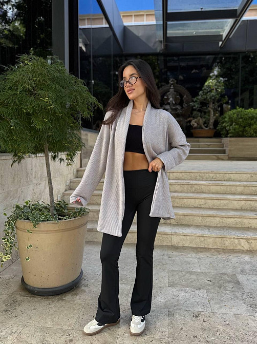 Женский теплый модный кардиган. Серый, 42/44 Одесса - изображение 2