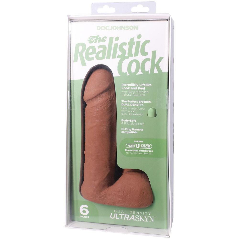 Фалоімітатор Doc Johnson The Realistic Cock ULTRASKYN - 6 Inch with Balls Caramel Sex Aura Київ - фото 9