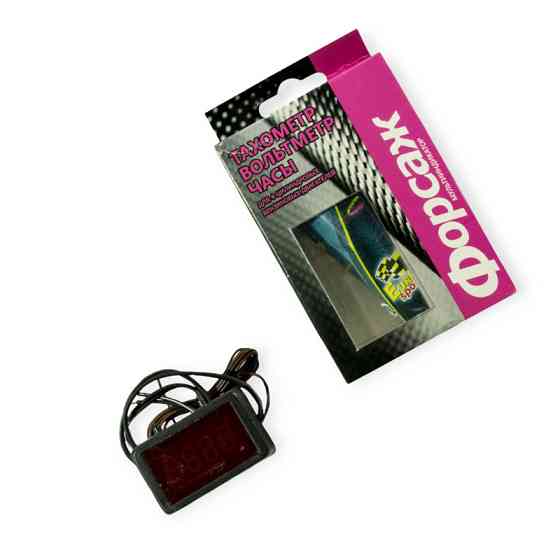 Вольтметр-тахометр-часы с дисплеем и проводом 12В Мукачево