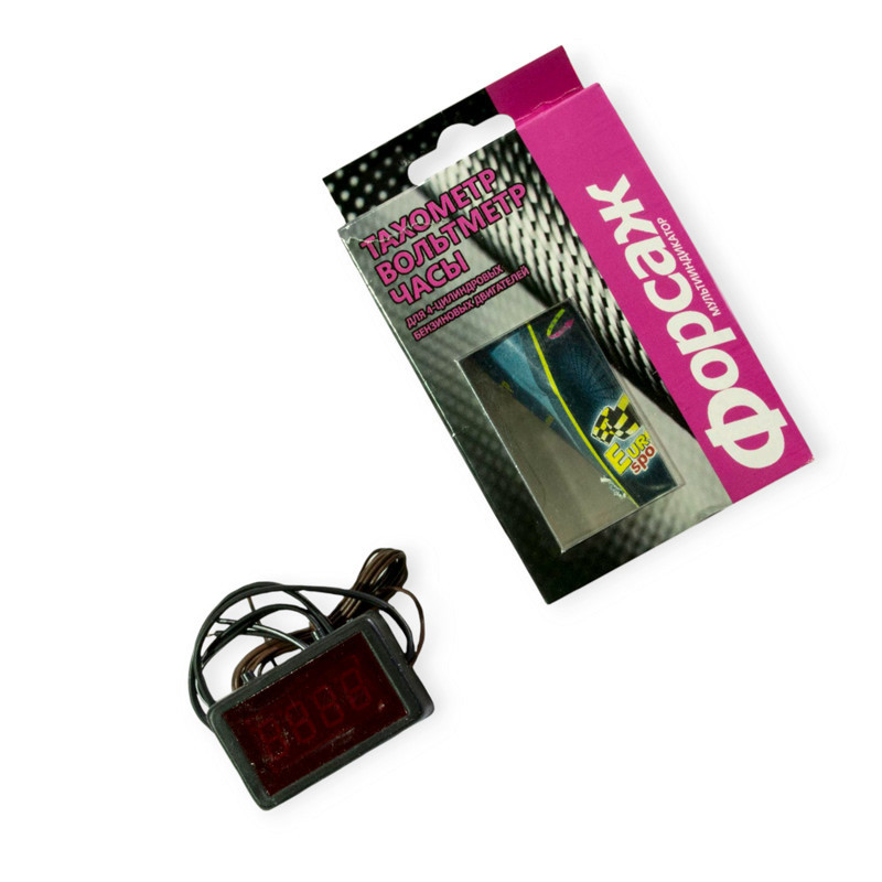 Вольтметр-тахометр-часы с дисплеем и проводом 12В Мукачево - изображение 1