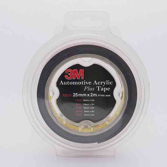 Скотч двосторонній 25мм х 2м 3M 1100 "Plus Tape" чорний, 70323 Київ