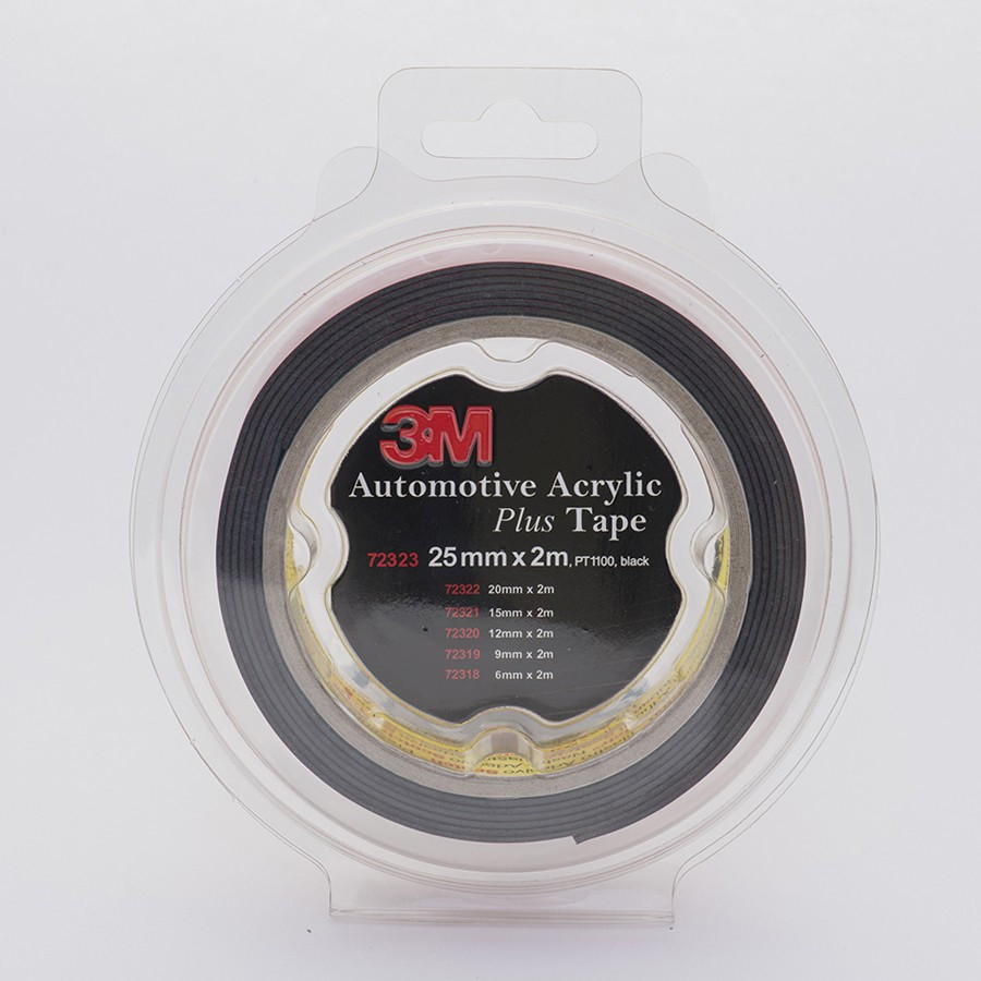 Скотч двосторонній 25мм х 2м 3M 1100 "Plus Tape" чорний, 70323 Київ - фото 1