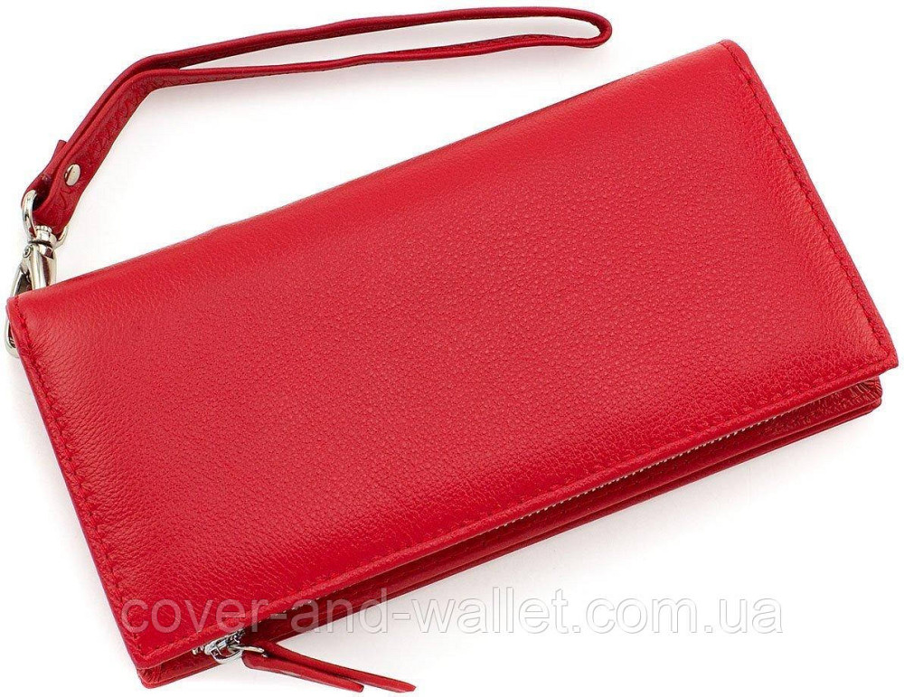 Вместительный женский кожаный кошелек клатч с отделением на молнии ST 1431 Киев - изображение 4