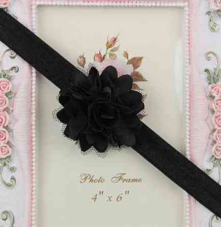 Детская повязка черная с цветком - размер универсальный, цветок 5см Киев