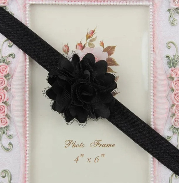 Детская повязка черная с цветком - размер универсальный, цветок 5см Киев - изображение 1