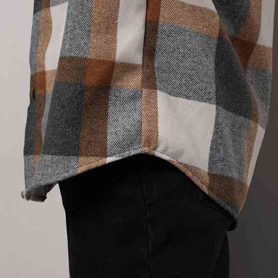 Рубашка в клетку серо-коричневая. Мужская рубашка Pobedov Tartan в клетку серо-коричневая Киев