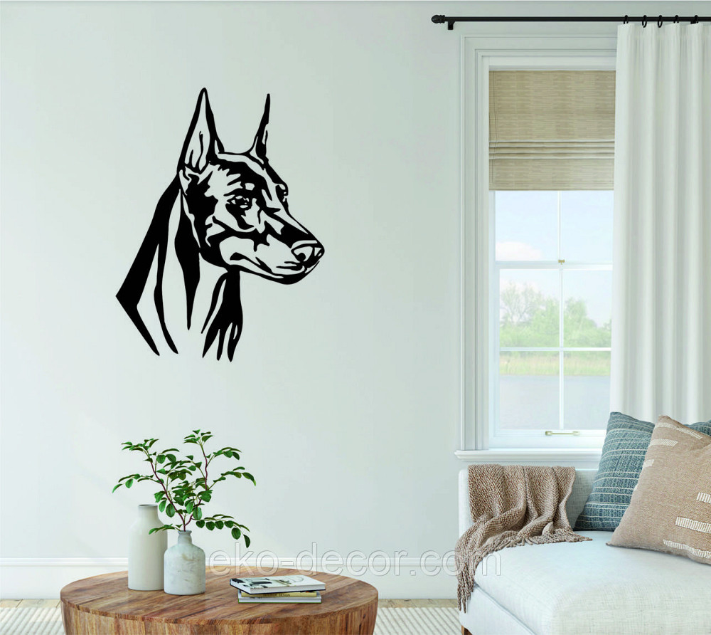 Декоративне настінне Панно «Доберман», Декор на стіну 70*53 см, Чорний Київ - фото 5