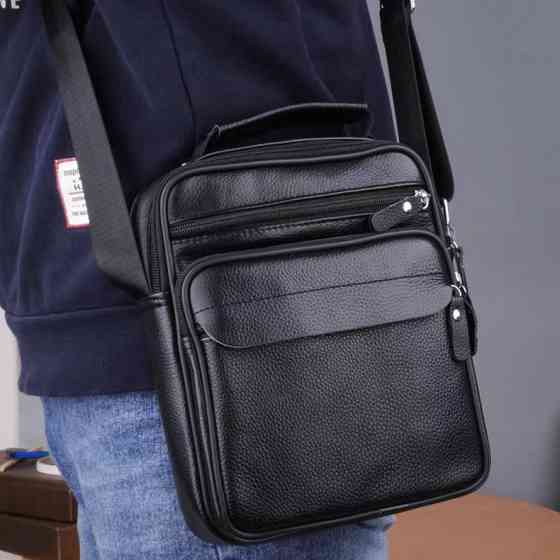 Чоловіча шкіряна барсетка через плече 22х26х9, месенджер з ручкою Bexhill Bx-66503 чорний Київ