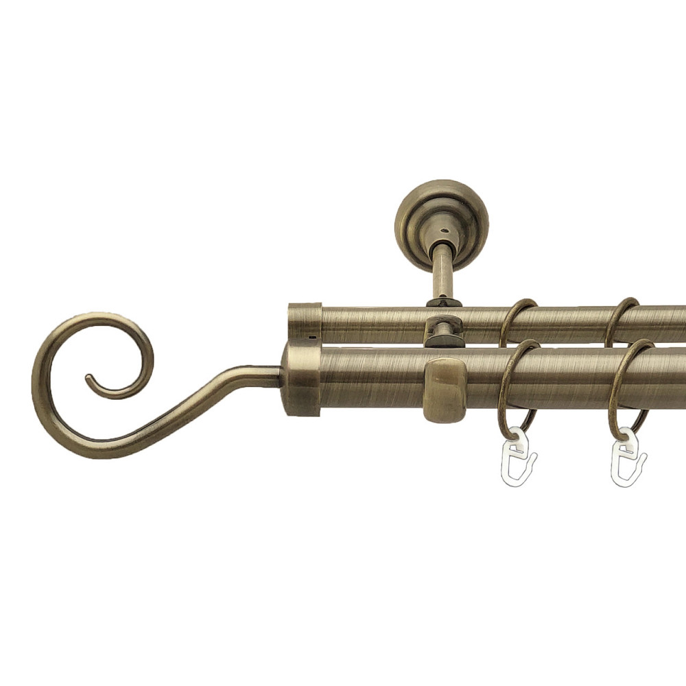 Карниз Orvit Гак металевий дворядний відкритий Антик 25\16 мм 300 см (4290711) Львов - изображение 1