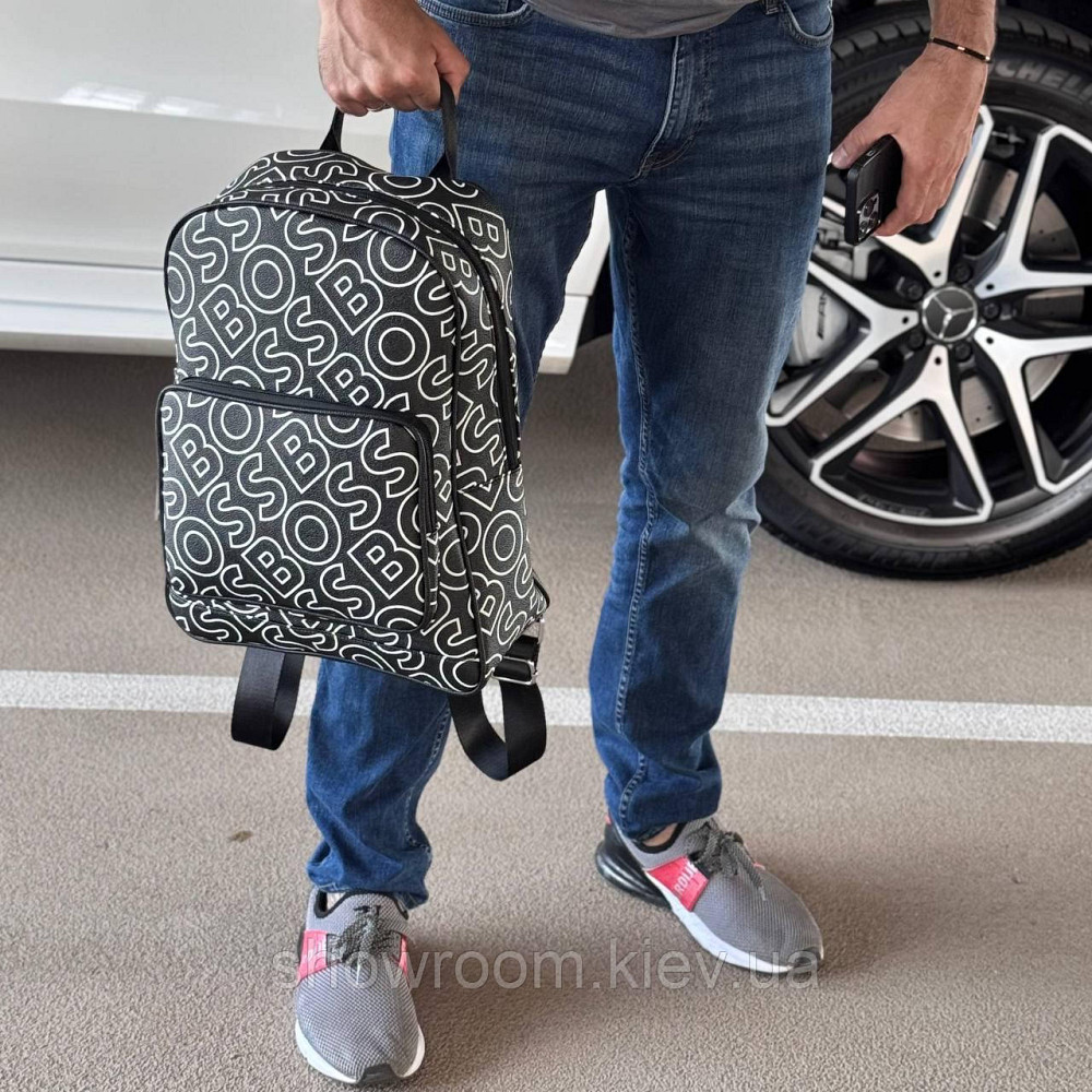 Чоловічий брендовий рюкзак Boss (2022) black Київ - фото 5