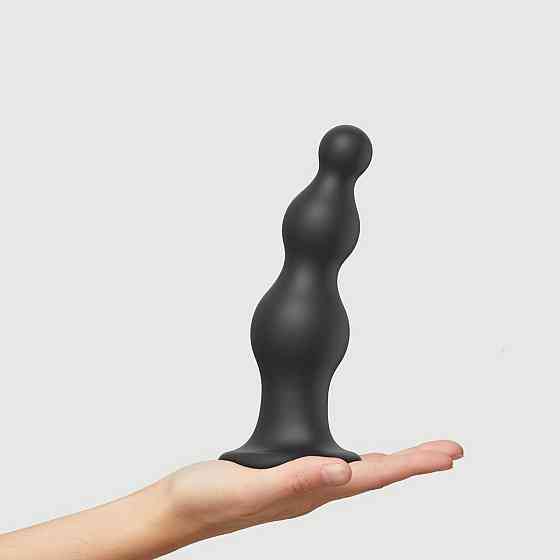 Насадка для страпона Strap-On-Me Dildo Plug Beads Black XXL Sex Aura Київ