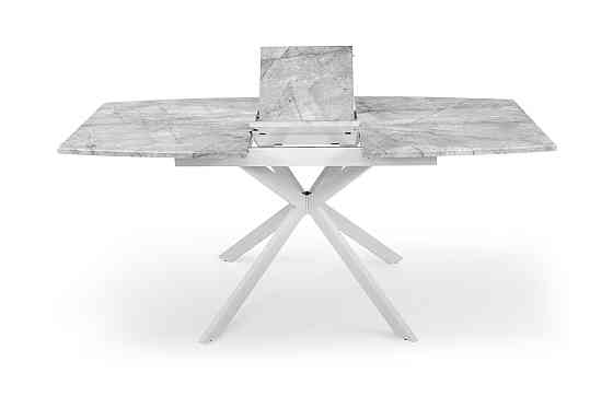 Стіл Річард 140(+40)*85 білий метал/базальт Київ