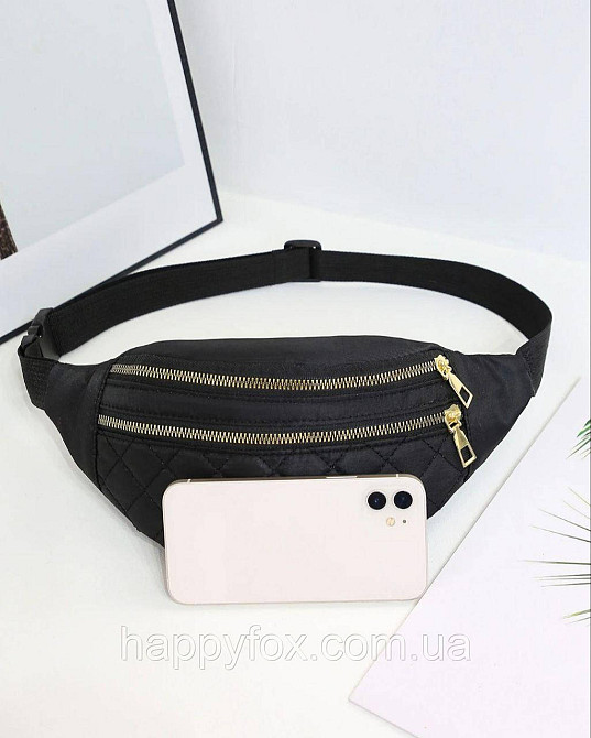 Водонепроникна жіноча поясна сумка-бананка прошита Львів - фото 2